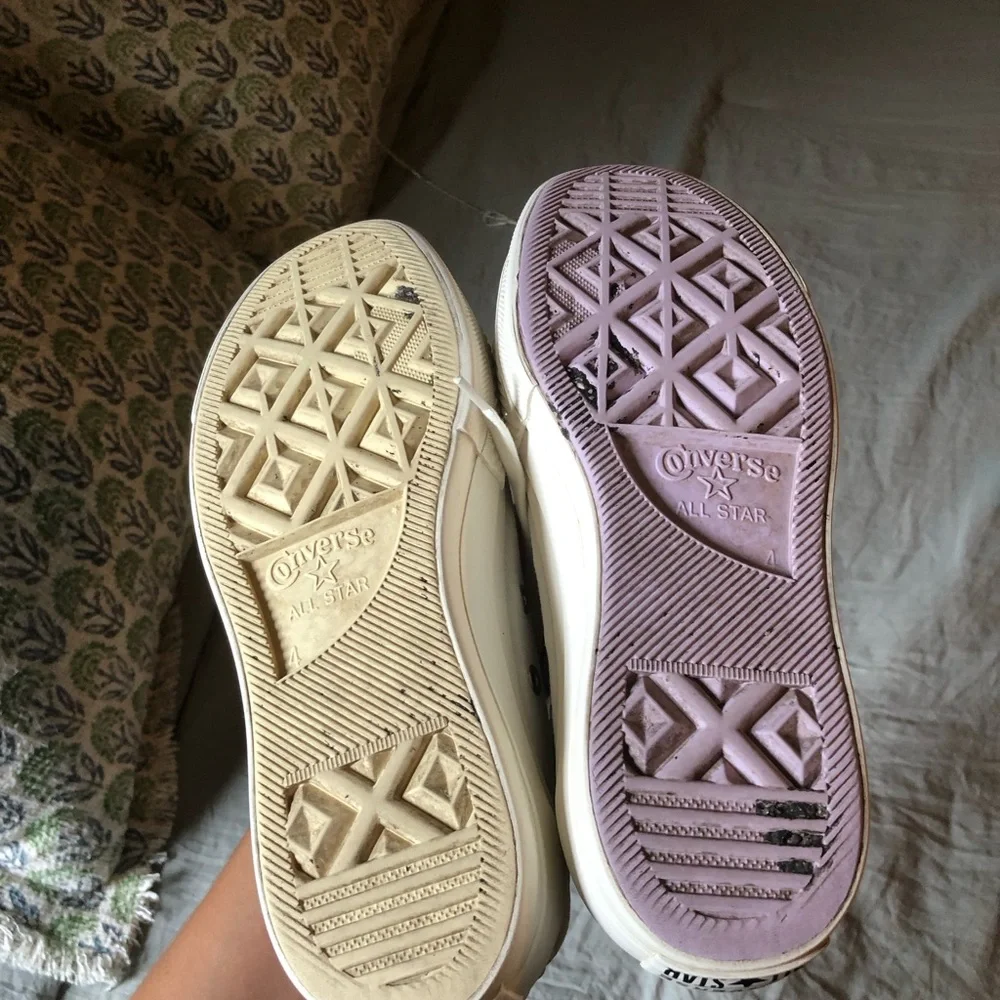 Converse Women's Embroidered White High-Tops - Picture 6 of 9